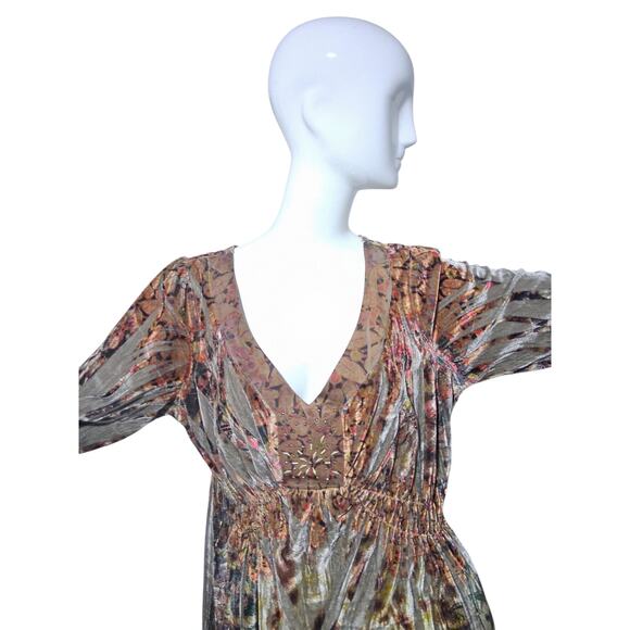 Y2K Vintage  Apt 9 Velvet Burnout Womens size 1X Babydoll Embellished Whimsy Top - Picture 15 of 16